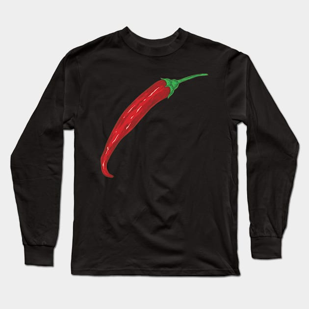 Red Hot Long Sleeve T-Shirt by deepfuze